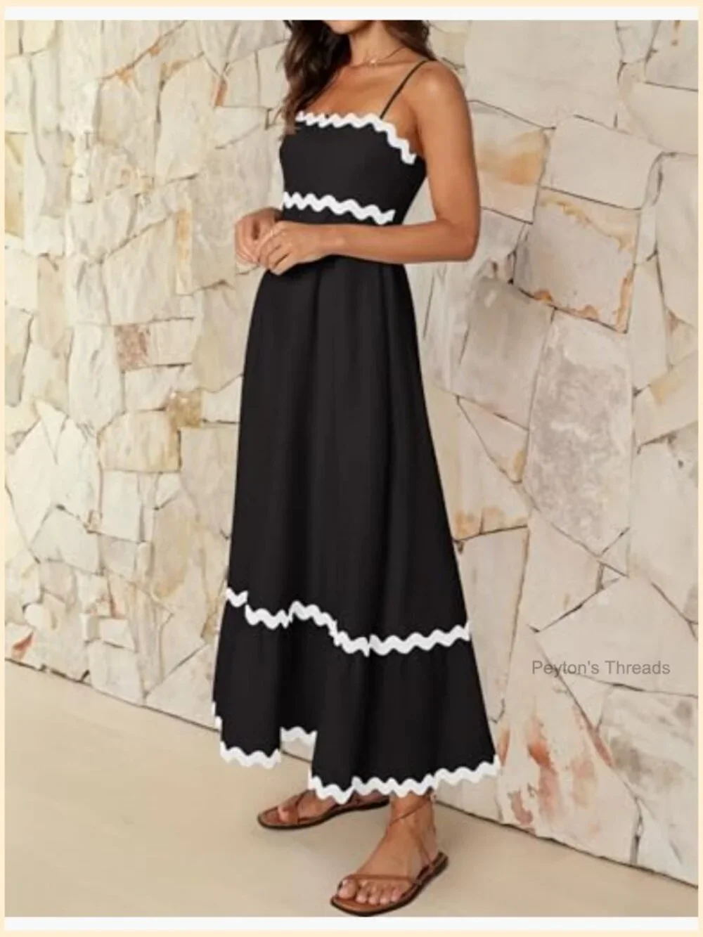 Smocked Backless Midi Sundress with Adjustable Spaghetti Straps